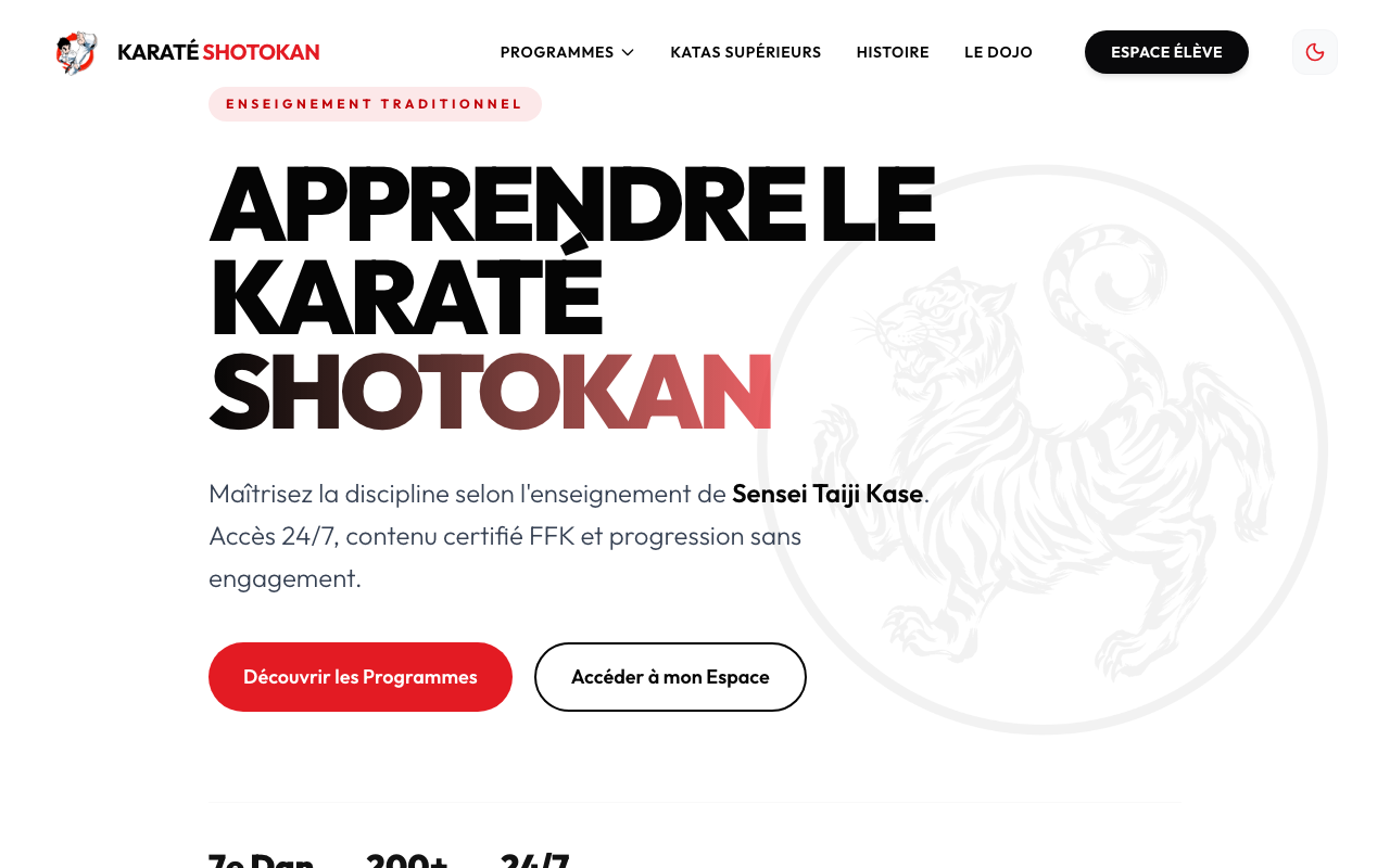 Aperçu du site Karaté Shotokan